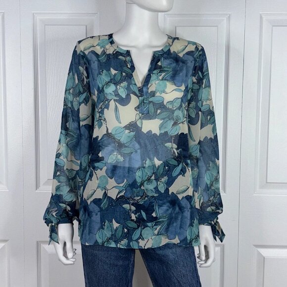 MELANIE LYNE women's floral blouse size 6 - Picture 1 of 2